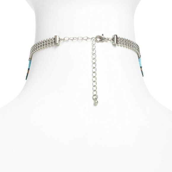 Nordstrom Treasure & Bond Seedbead Multi Color Gold Fringe Choker Necklace NWT 8 - Picture 6 of 6
